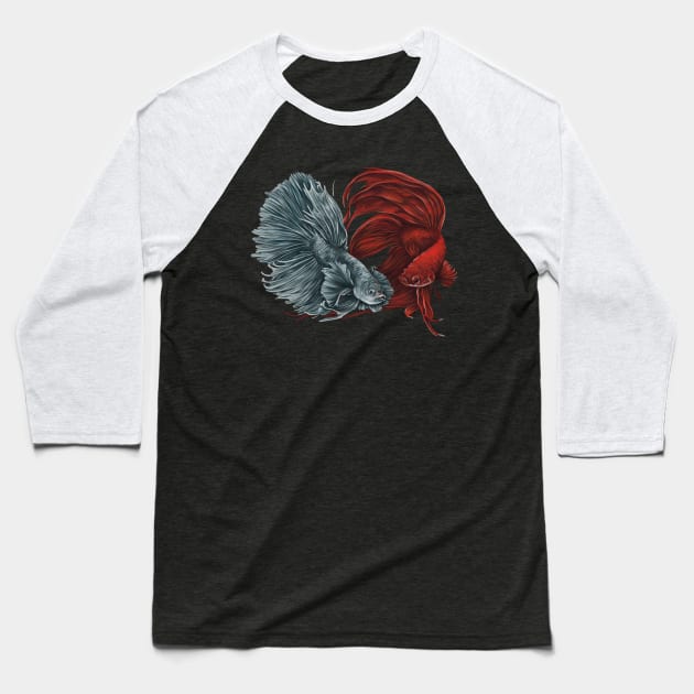 Fighting fish Baseball T-Shirt by Anilia